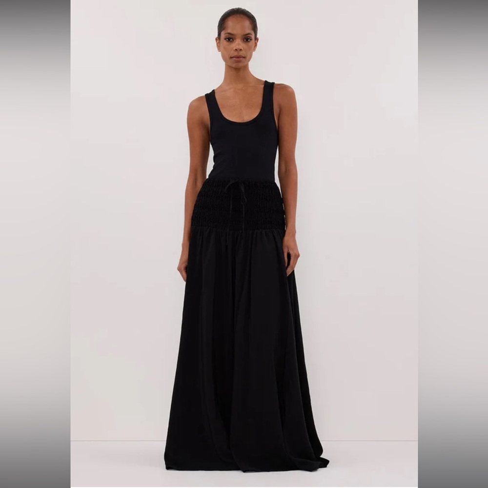 Dissh Textured Black Maxi Skirt